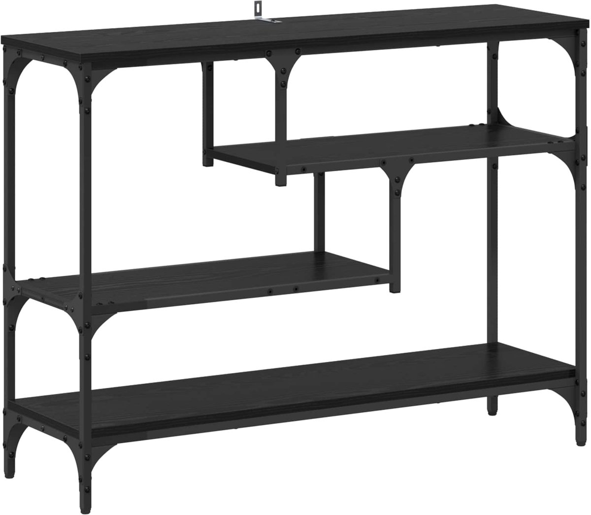 vidaXL Wandtafel - Zwart - Eiken - 100 - x - 30 - x - 75 - cm - Bewerkt - hout Zwart eiken