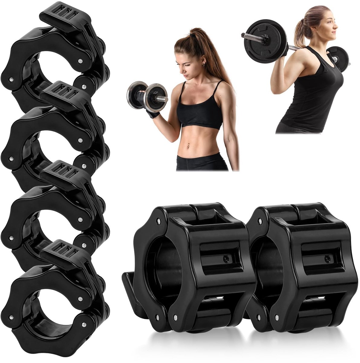 aladdien - Haltersluitingen - Snelsluiting - Lichtgewicht - Zwart - Halter klemmen - Ideaal voor gewichtheffen - Geschikt voor fitness - 30mm