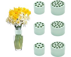 Set van 6 Spiral Handgreep Ringhouders voor Bloemen, Herbruikbare Vaasdecoratie voor Echte en Nepp bloemen, Boeket Houder