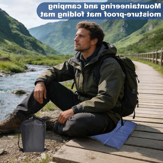 Vouwbare en Waterdichte Zitmat voor Wandelen, Kamperen, Vissen, Festivals en Sportactiviteiten - Lichtgewicht en Compact (Set van 2) — afbeelding 2