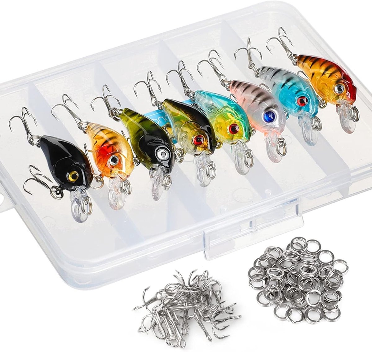 Vislureset met Minnow Baits, Wobblers, Crankbaits en Haken voor Zoet- en Zoutwater, Perfect voor Forel, Baars en Zalm vissen