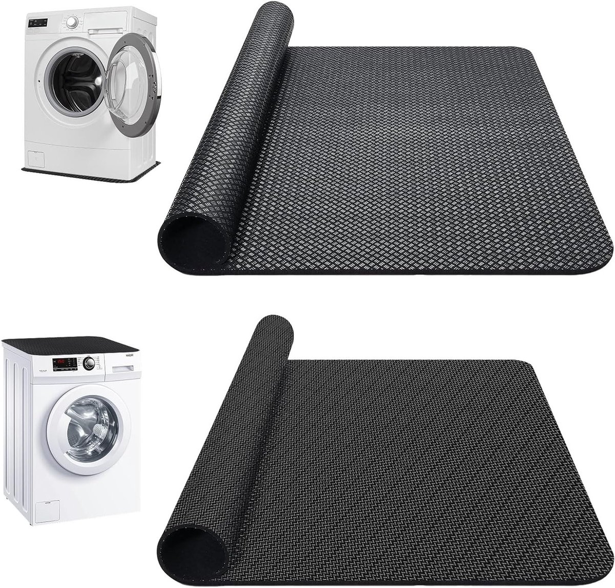 Anti-vibratiematten voor wasmachines en koelkasten, 60 x 60 cm, slipvast en vloerbescherming