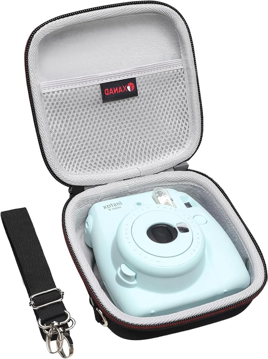 Draagbare harde cameratas voor Fujifilm Instax Mini 11/12/13, met verstelbare schouderriem, ideale bescherming voor mini camera en accessoires tijdens reizen