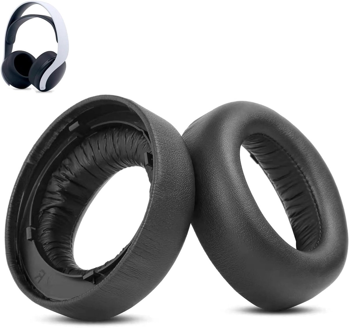Vervangende Oorkussens voor Draadloze Gaming Headset met Echte Leer voor PS5 en Comfortabel Geluid