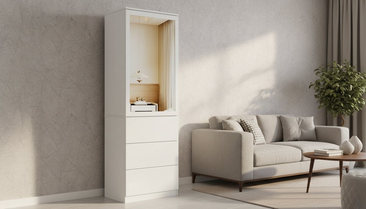 Kledingkast - Wit - 40x50x180 cm - Arqam