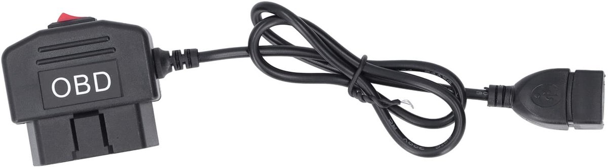 Allecto - OBD Power Cable - Dashcam Hardwire Kit - 48cm met Schakelaar - OBD Kabel - Voeding voor Dashcam - Geschikt voor auto - Zwart
