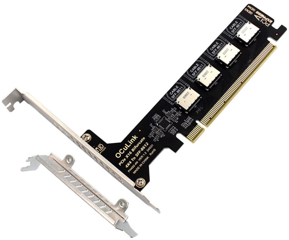 SPHProducts - PCIe Adapter - Oculink 4-poorts naar PCI Express - Uitbreiding van systeemcapaciteit - Compatibel met SFF-8611/8612 - Verhoog de prestat