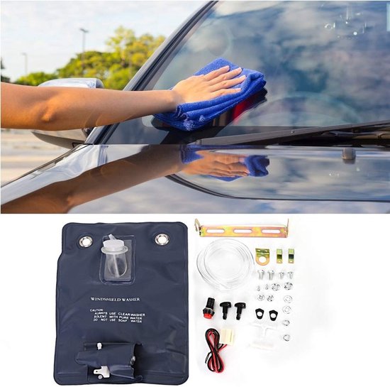 Allecto - Universele Ruitensproeier Pomp met Fles Bagage Set voor Oude Auto's - 12V van Merkloos — afbeelding 4