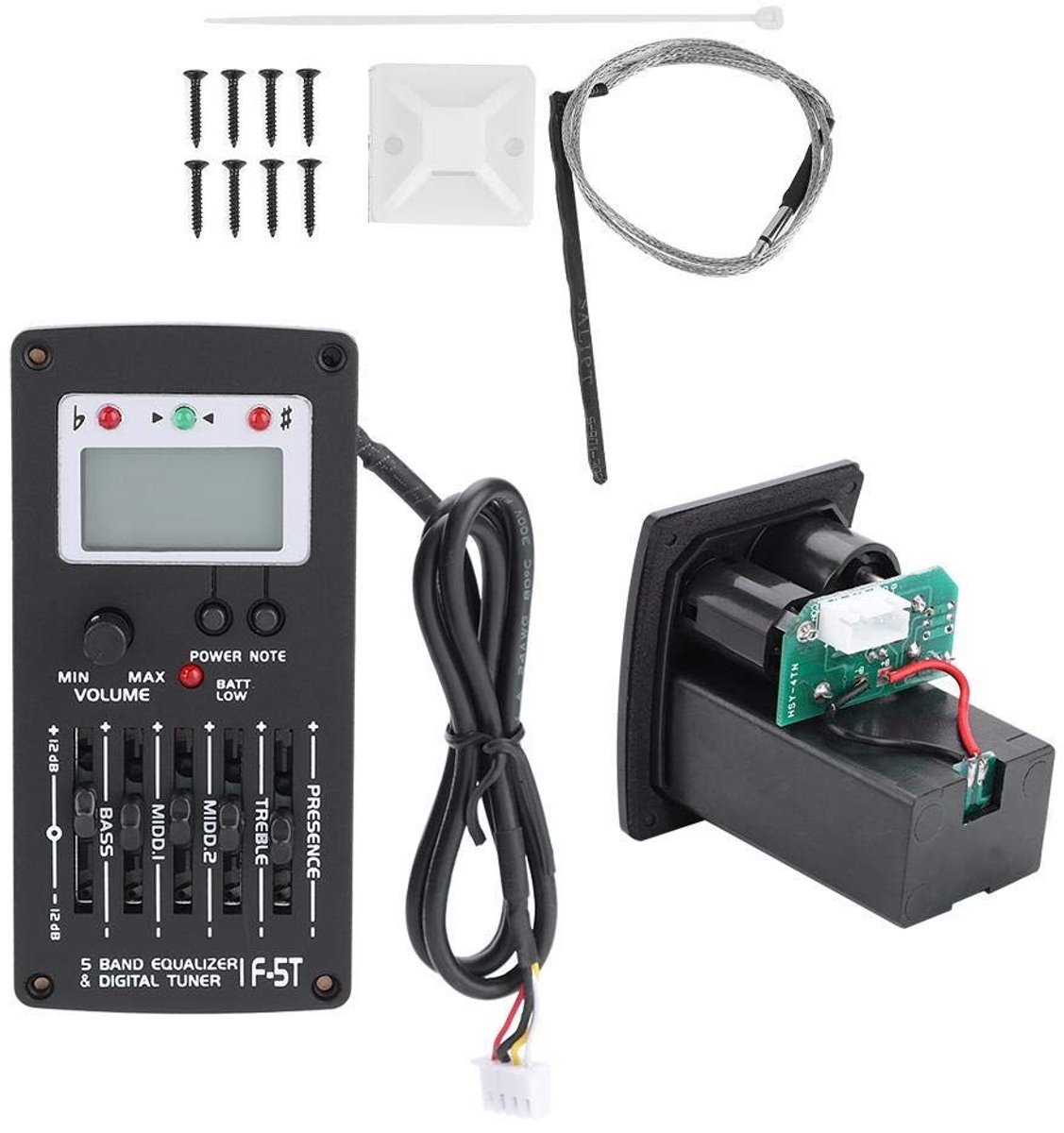 aladdien - 5 Band Gitarren-Equalizer - Professionele Gitaar EQ - Hoge Kwaliteit Geluid - Portabele Optie - Voor Gitaristen - Live Optredens en Studi..