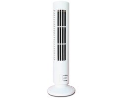 Allecto - USB Tower Fan - Bladeless - Krachtige Wind - Stil - Oplaadbaar - Wit - Bureauventilator - Geschikt voor Thuis en Kantoor - Model met 2 Sn..
