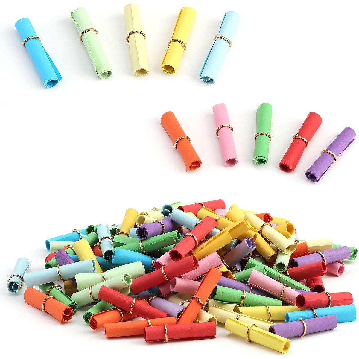 Allecto - Wenspapier Rollen - Creatieve Decoraties - 200 Stuks - Kleurrijke Boodschap - Thema Feest - Origineel Cadeau - Voor Verjaardag - Decoratief