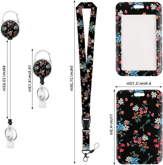 ID Kaart Houder met Afneembare Strap, Retractable Badge Reel en Sleutelhanger voor Studenten, Leraren, Verpleegkundigen en Werknemers — afbeelding 5