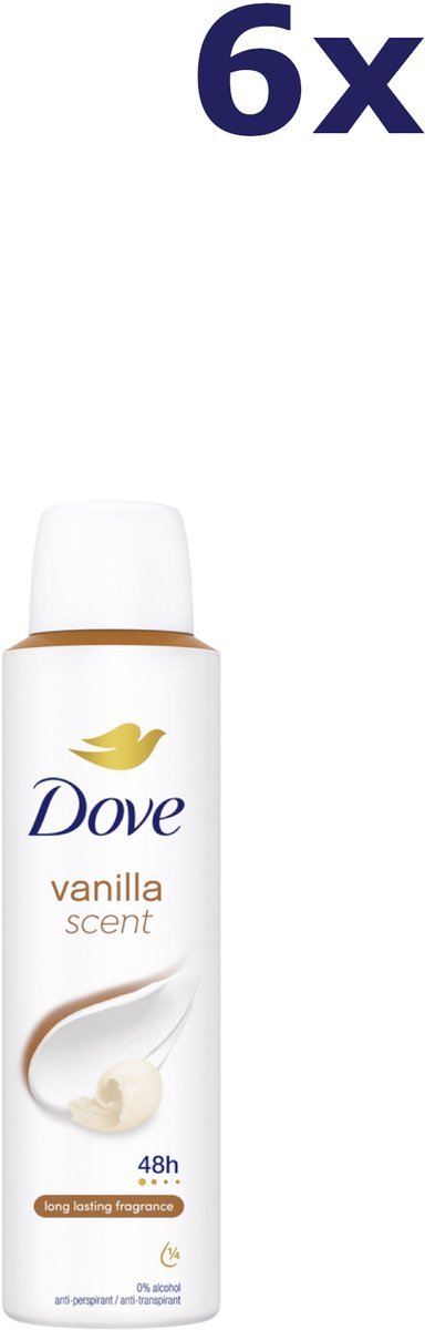 6x Dove Deospray - Vanilla 150 ml