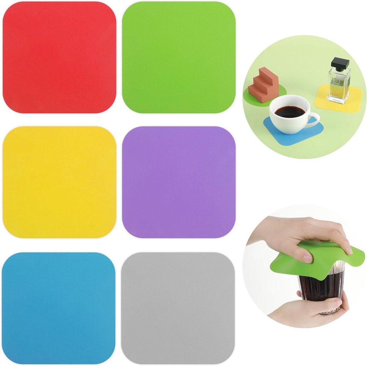 6 Stuks Rubber Jar Gripper Pads - Multifunctionele Silicone Potopener en Flessenopener voor Gemakkelijk Openen van Potten en Flessen, Ideaal voor Oudere Kinderen en Vrouwen met Verzwakte Grepen