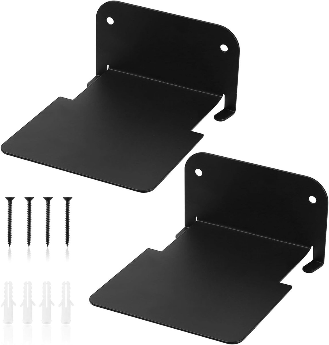 Mini Wandplank Set van 2, Zwart, Kleine Zwevende Planken, Onzichtbare Wandplanken voor Thuisdecoratie