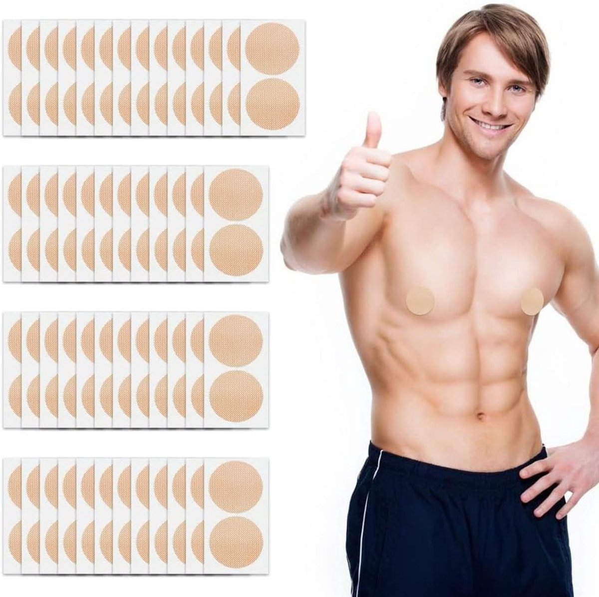 50 Paar Tepelcovers voor Mannen, Anti-Wrijving, Bescherming voor Tepels, Sportieve Nipple Stickers, Plakband voor Hardlopers en Sporters