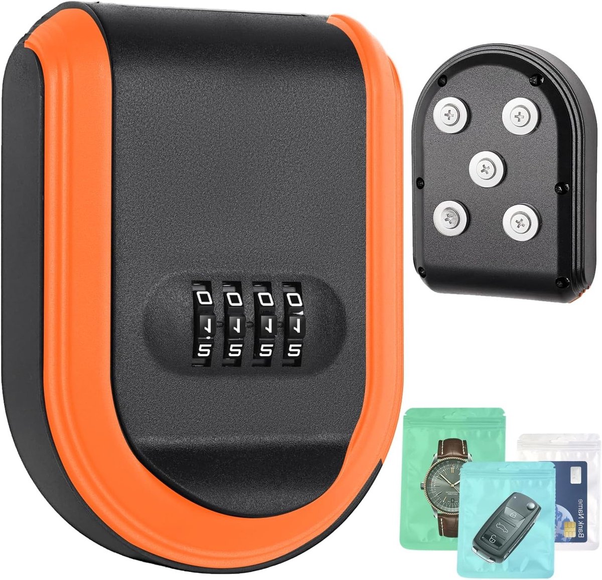 Verstevig je Beveiliging met een 2-in-1 Sleutelkluis en Magnetische Sleutelhouder voor Onder Auto's - Inclusief 10 Sterke Magneten en Combinatieslot voor Veilig Opslag