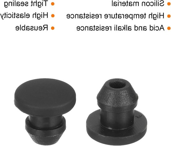 Silicone Stopper voor Waterdichte Afsluiting, Rubber Stopper, Blind Stopper, 4.5mm Diameter, Set van 50, Perfect voor DIY Projecten en Verpakking van Merkloos — afbeelding 5