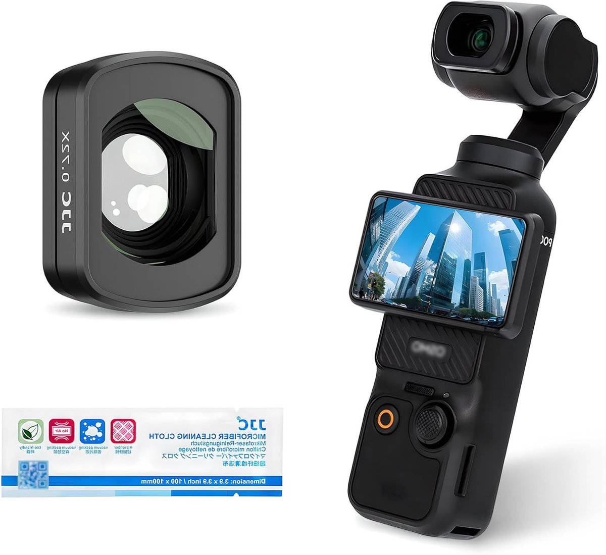 Wide Angle Lens 0.72x voor DJI Osmo Pocket 3, Multilayer Magnetisch Filter, Accessoires voor Actiecamera zonder Vignetting