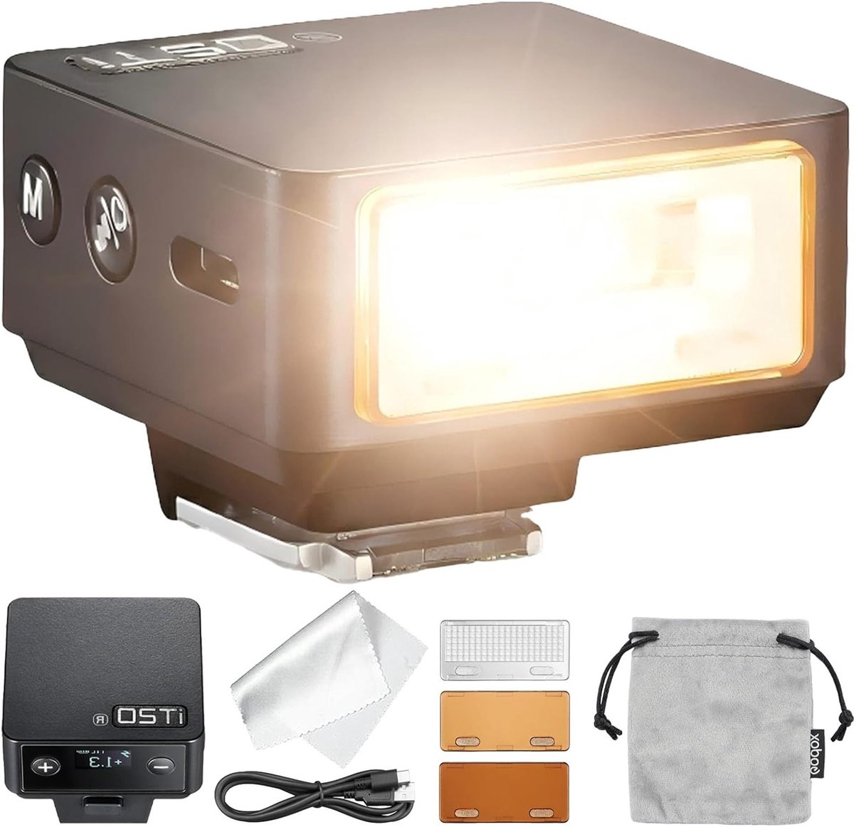 TTL Mini Flash voor Ricoh GR III - Compacte Toepassingsflitser met P-TTL Compatibiliteit, Oplaadbare USB-C Batterij en Magnetische Kleurfilter