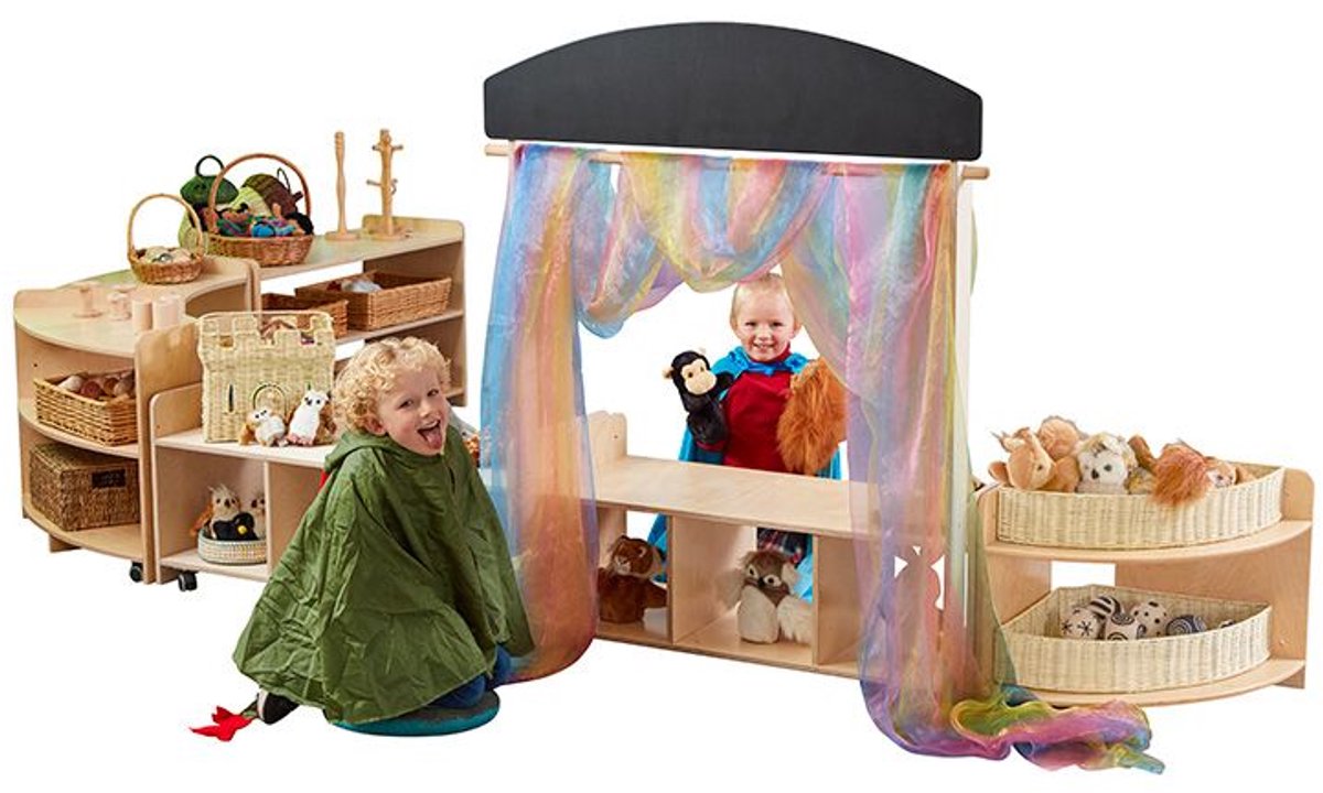 Cosy speelgoed theater Rookie Range met krijtbord voor rollenspel.