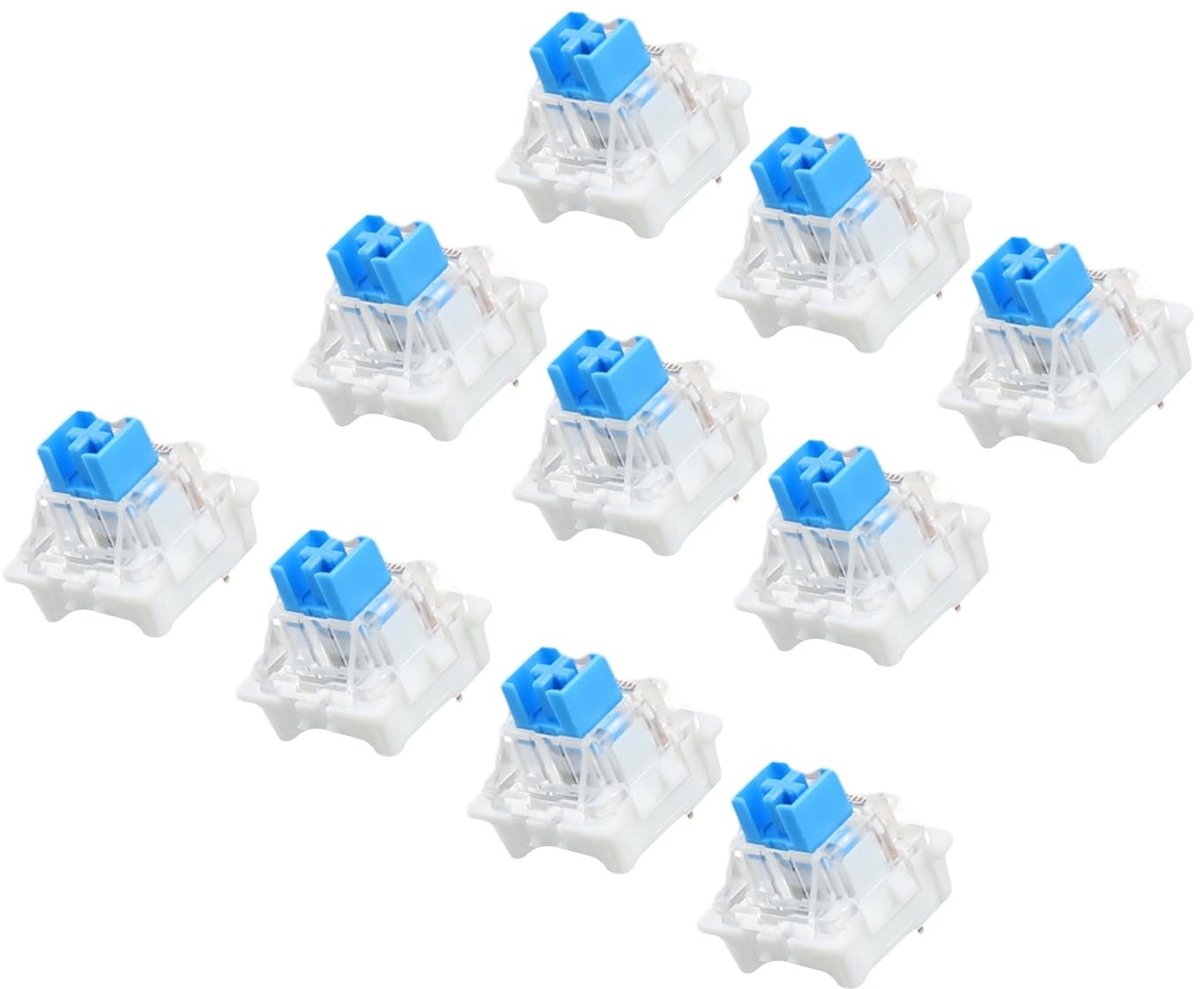 aladdien - Mechanical Keyboard Switches - Tactile Switches - Ideaal voor Gaming en DIY - Transparante Ontwerp - 10 Stuks - Compatibel met Cherry MX ..