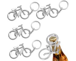 Set van 4 FIBOUND Fiets Sleutelhangers met Flesopener - Perfect Cadeau voor Fiets- en Barliefhebbers