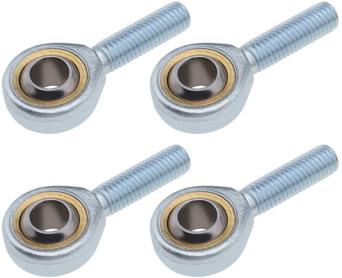 aladdien - Rechterhand Rod End Lagers - Hoge Prestaties - Zilver - M10x1.50mm - 4 Stuks - Geschikt voor diverse toepassingen