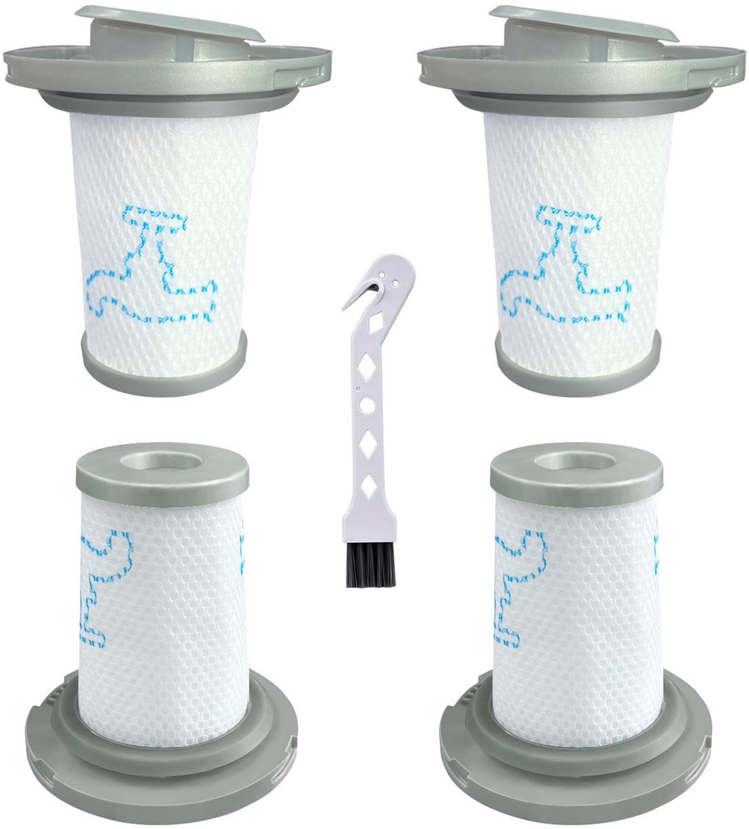 aladdien - Filters voor stofzuiger - Wasbaar en herbruikbaar - 4 stuks - Vervangingsfilters - Geschikt voor Rowenta X-Force Flex 8.60 en meer