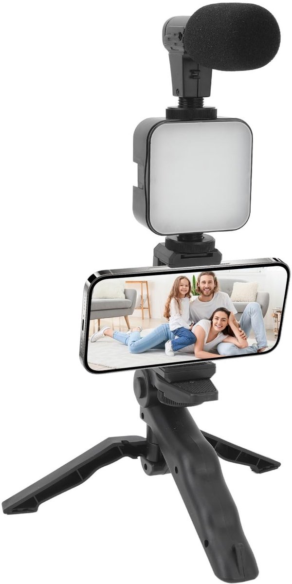 Smartphone Vlogging Kit - Video Rig Set - Content Creatie Buiten - Met LED Lamp