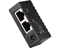 Poe Injector Splitter - Power Over Ethernet - Netwerk Voeden - 100 Mbps Snelheid - 58x21x28 mm - Zwart