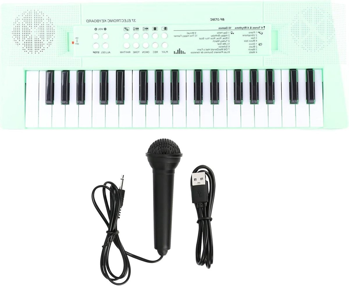 Muziek Keyboard - Elektrische Piano - Muziek Leren - Inclusief Microfoon - 37 Toetsen - Groen