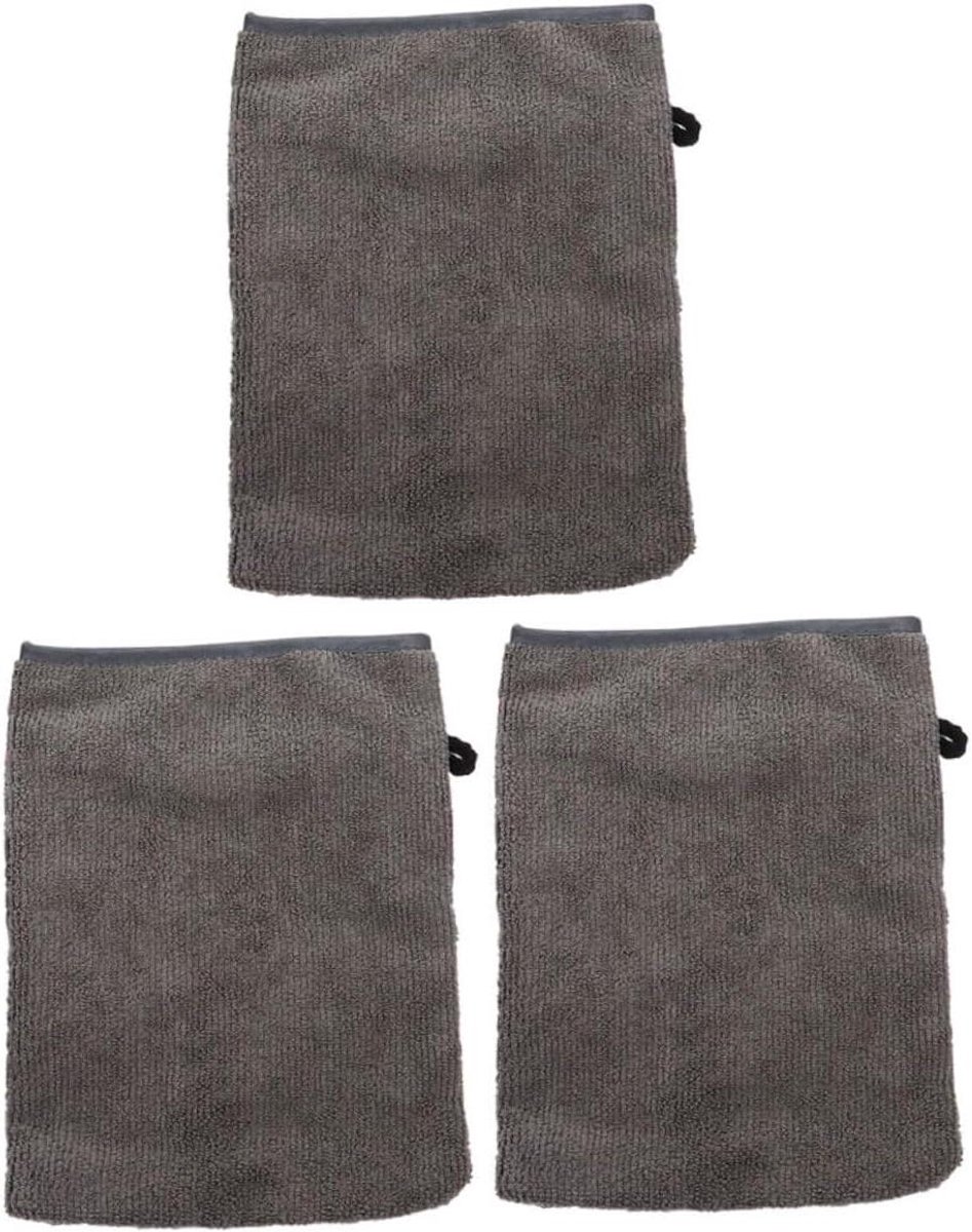 Make-up Remover Handschoenen - Reinigingshandschoenen - Gezichtsreiniging - Huidvriendelijk Materiaal - 3 Stuks - Grijs