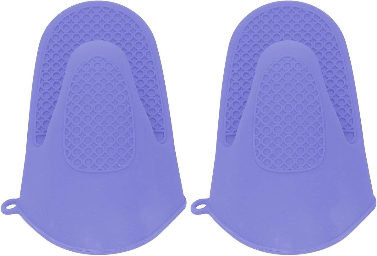 Hittebestendige Siliconen Ovenwant, Antislip Kookhandschoenen voor Bakken, BBQ en Grillen in Paars - Ideaal voor Keuken en Koken