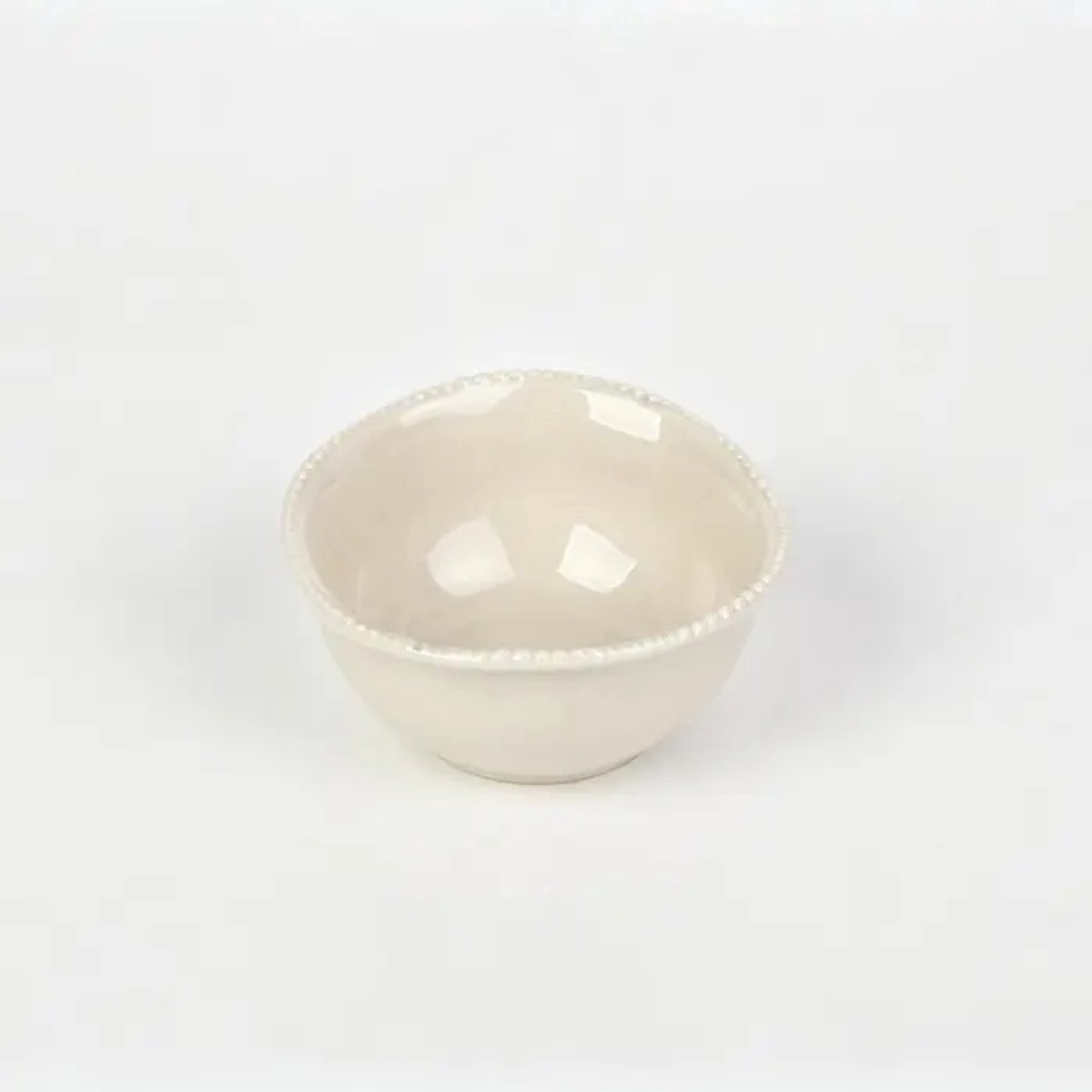 Schaaltjes – Pearls – parelrand – beige – Ø 11,6 cm – set van 6