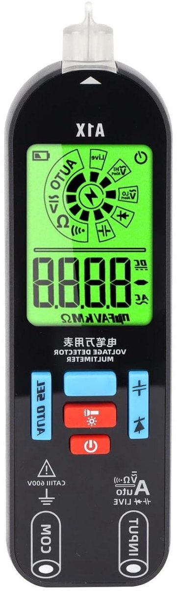 Spanningsdetector Multimeter - Pen Tester - Elektra Controleren - Automatisch Bereik - Compact Formaat - Zwart