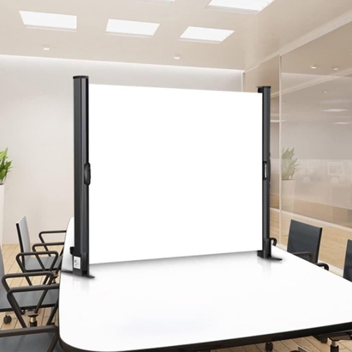 Projectiescherm met standaard - Draagbaar filmscherm - Buitenfilms kijken - Automatisch vergrendelingsmechanisme - 40 inch 4:3 - Wit