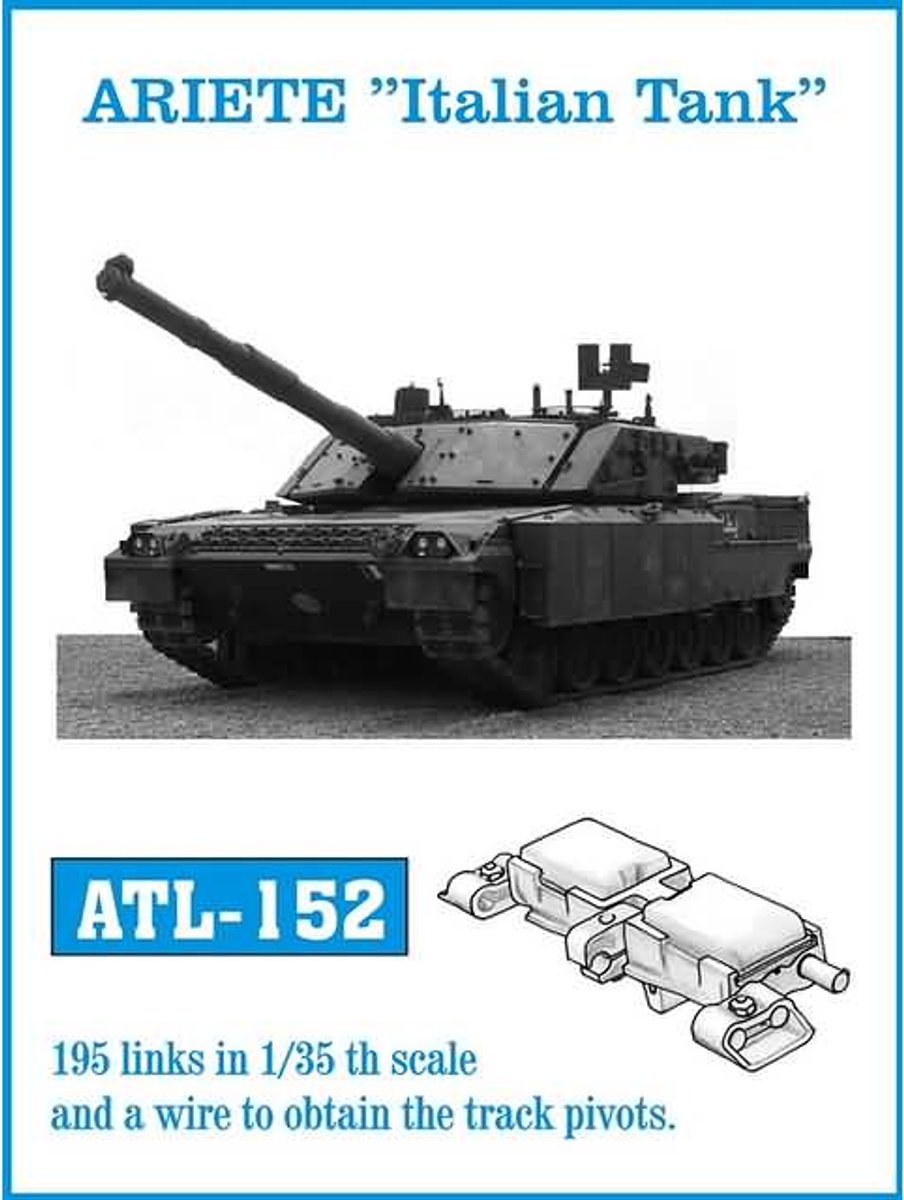Friul ATL-152 - Ariete – Italian Tank - Metalen Rupsbanden 1:35 - Volledig Zelf Te Monteren