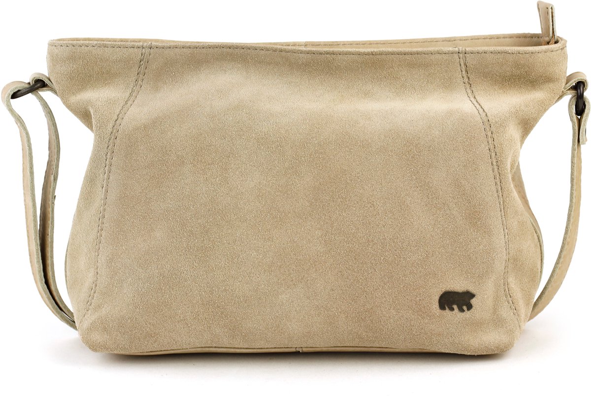 Bear Design Valentina Suede Leren Schoudertas - Beige