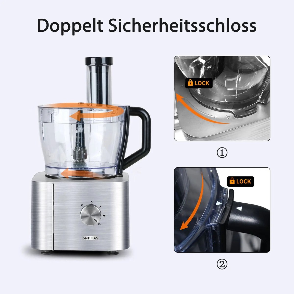 M-Goods - Keukenmachine 11-in-1 - Foodprocessor - Blender - Keukenrobot - 1100W - 3,2L - Zilver – foto 6