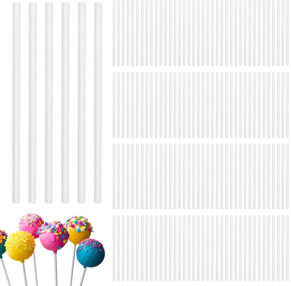 Dailygoods- Lollystokjes 100 stuks - 7,6 cm - Splintervrij - Cake-popstokjes - Snoepstokjes - Perfect voor Feestdecoratie - Gemaakt van Papier - Cakepopsticks