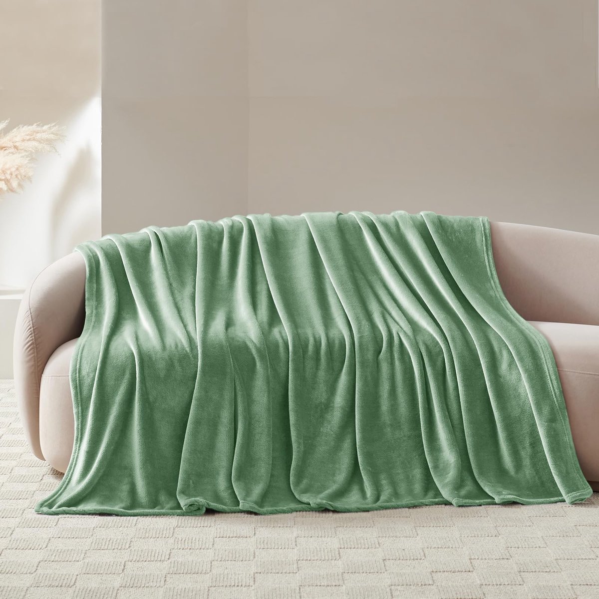 Dailygoods - Knusse deken - Fluffy fleece deken - Warm woon deken - Groen - Zachte bank throw XL - Geschikt voor binnen en buiten - 150x200 cm