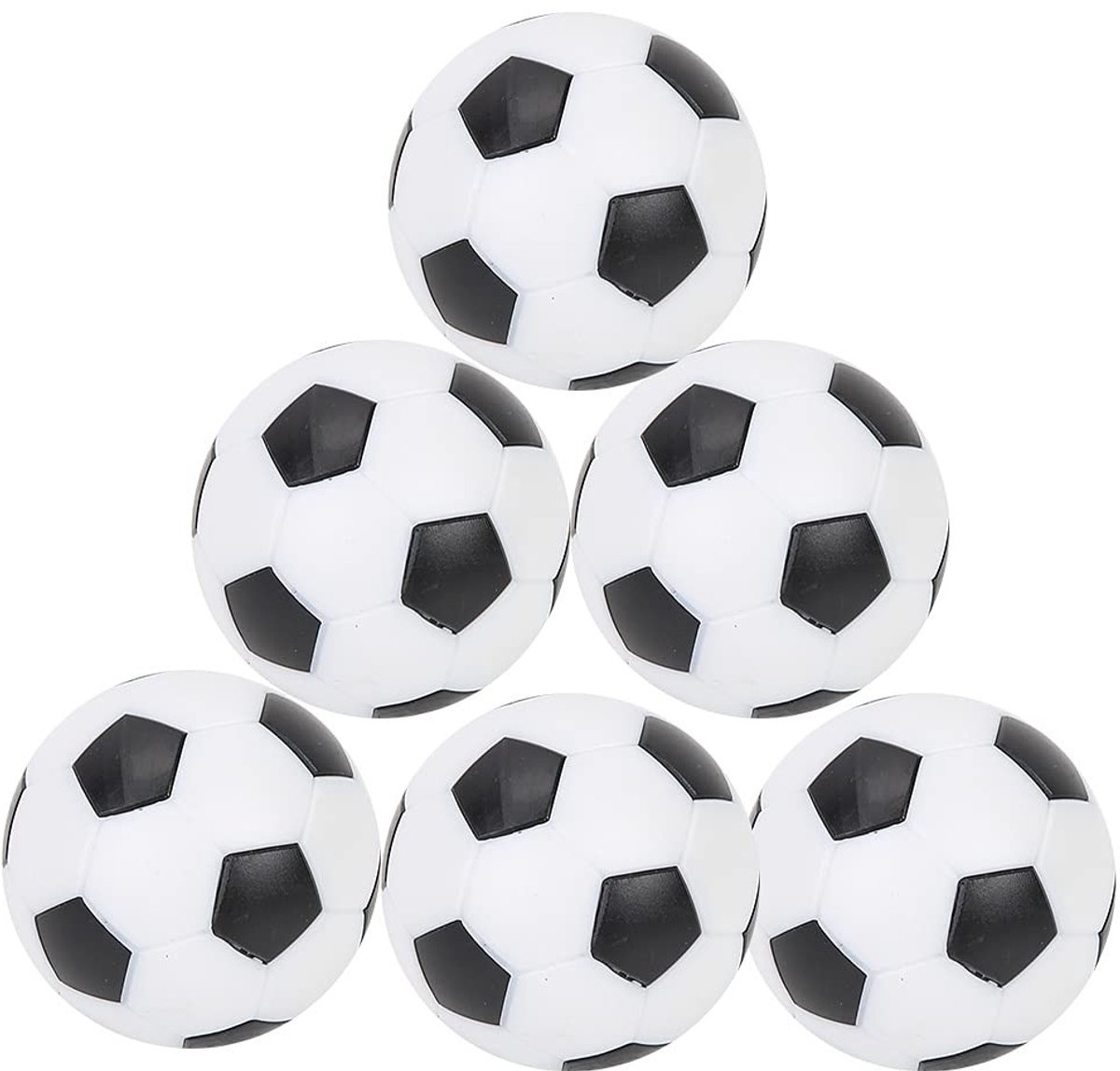 Dailygoods - Tafelvoetbalballen - Vervangende Ballen - Duurzaam en stevig - Zwart Wit - Spelaccessoire - Ideaal voor voetballiefhebbers - 6 Stuks