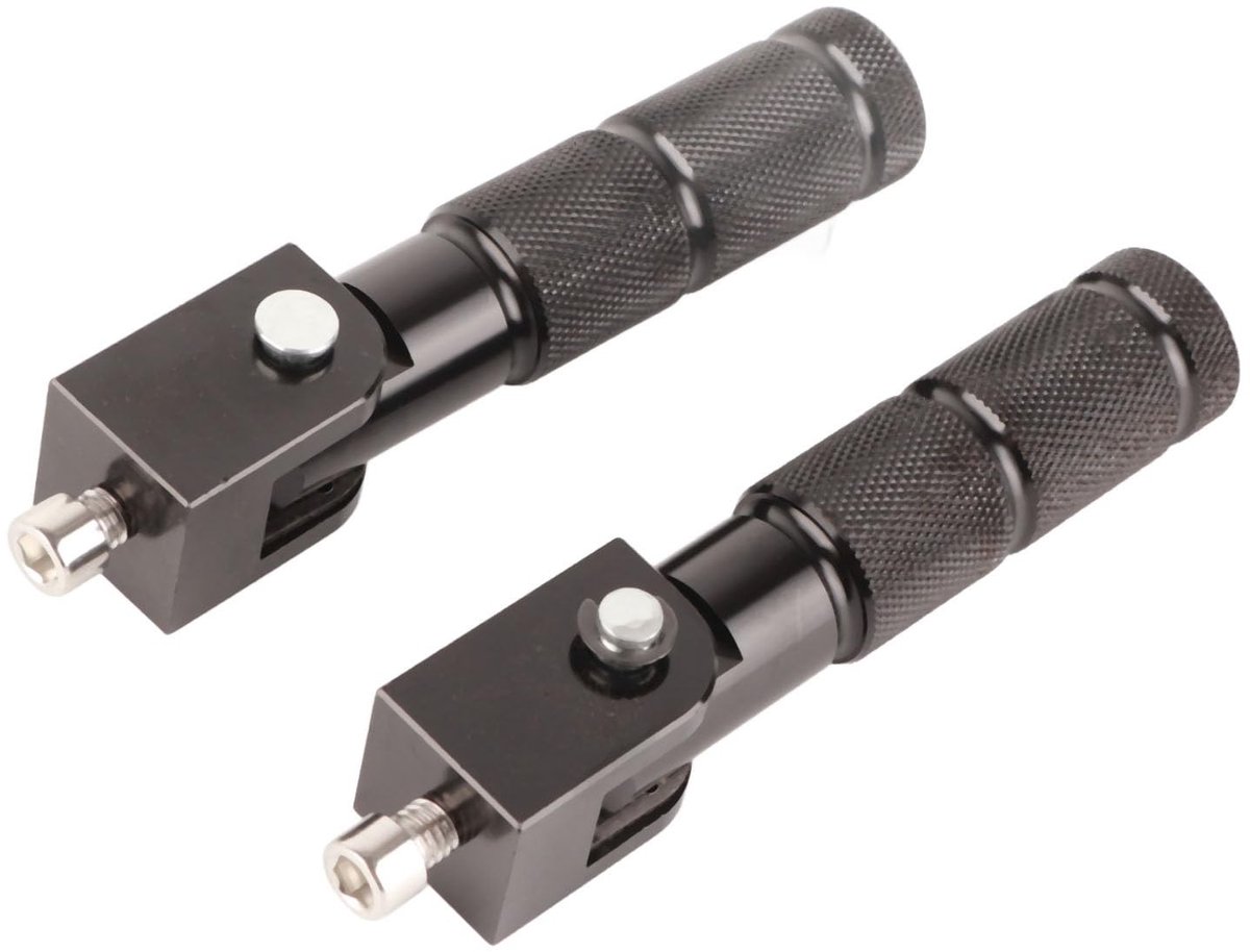 Dailygoods- Voetsteun Aluminium - Opvouwbaar - 2 Stuks - Universele Steunstang - 90° Vouwbaar - Lichtgewicht en Sterk - Motorsteun