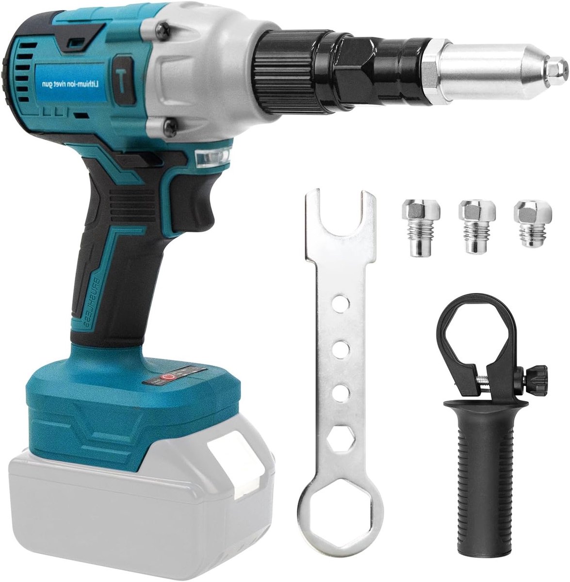 Draadloze Nietmachine met LED Verlichting voor 2.4-5mm Blinde Nietjes, Brushless Elektrisch, Compatibel met 18V Accu