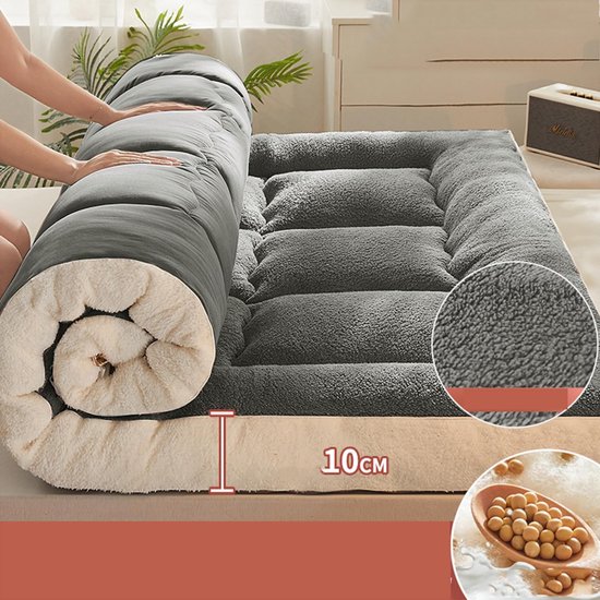 Vloermatras Japanse Futon - Opvouwbaar Tatami - Gastenslaapcomfort - 10cm Dik - 180x200cm - Niet gespecificeerd — afbeelding 4