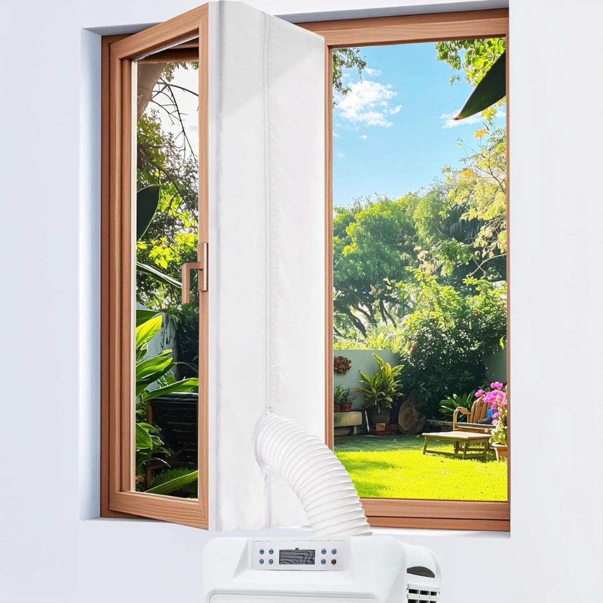 QUOVO® Raamafdichting Airco - Raamafdichting Mobiele Airco - Raamafdichting Airco Universeel - Wit - 27cm x 22cm x 5cm