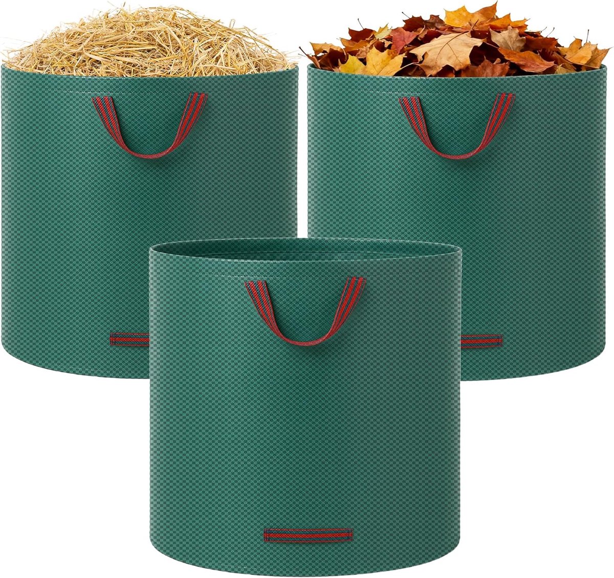 3 Stuks Tuinzakken - 300L Grote Capaciteit - Robuust PP Doek - Waterdicht en Herbruikbaar - Voor Tuinafval en Camping - Zwart
