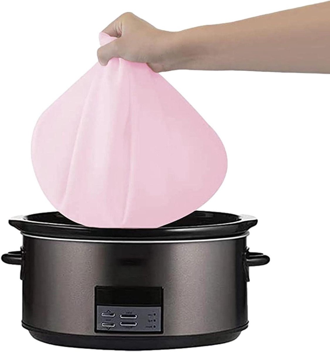 Slowcooker Liner Herbruikbare Zak Maaltijden Bereiden Slijtvast Materiaal 6-8 Liter Roze