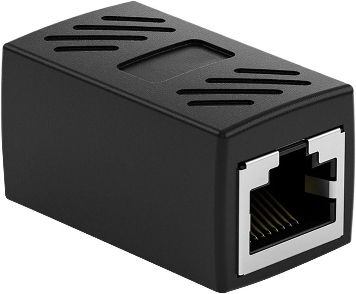 Ethernet Kabel Extender - Verlengkabel Adapter - Netwerk Uitbreiding - Verbeterde Signaaloverdracht - 3.6 x 3.5 x 2.7 cm - Zwart